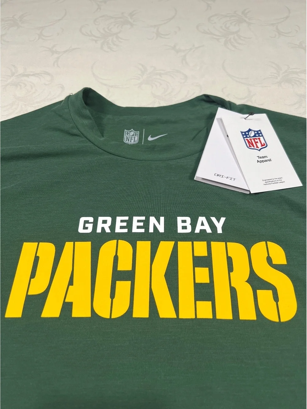 Nike Green Bay Packers Short Sleeve Performance Sideline Drifit Shirt Medium